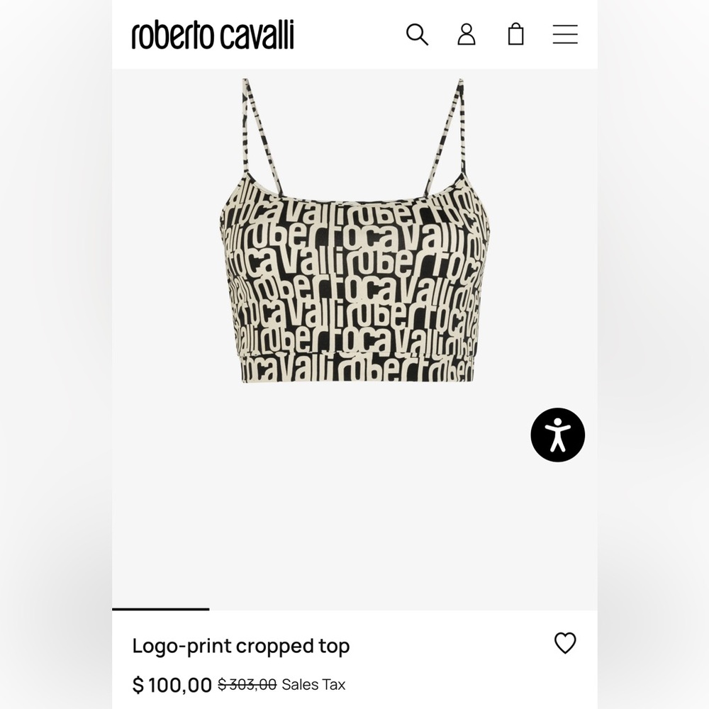 Roberto Cavalli Monochrome Logo cropped Camisole